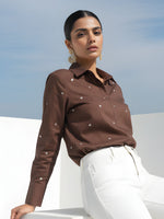 Super pretty cotton zari detailing shirt