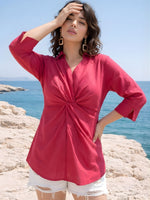 Pretty cotton smart designer top in pink