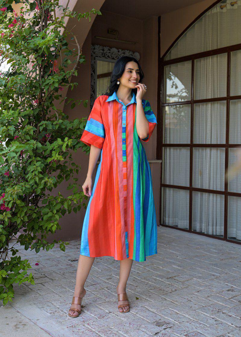 Bestselling in new colour. Super pretty one piece stripe dress