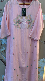 Pure Mul cotton fully embroidered in pink