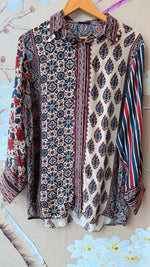 Pure crepe ajrakh super smart shirt