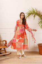 Premium linen cotton digital chequered full suit set