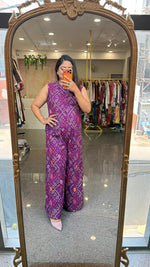 Premium cotton bandhani print purple co ord