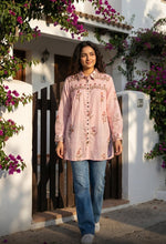 Smart Mul chanderi digital printed comes with spaghetti in pink