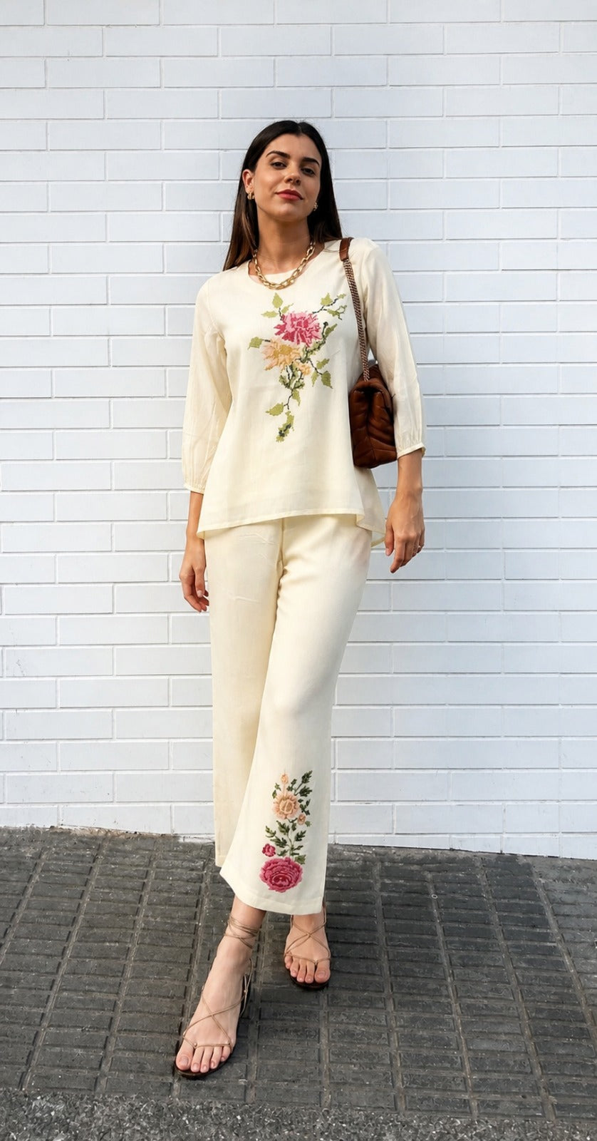 RESTOCKED!!!Summery cotton lining co ord cross stitched embroidered&nbsp;
