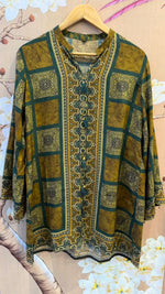 Pure Mul silk co ord set in green