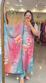 Pure cotton digital printed highlighted with katha stitch and comes with lining