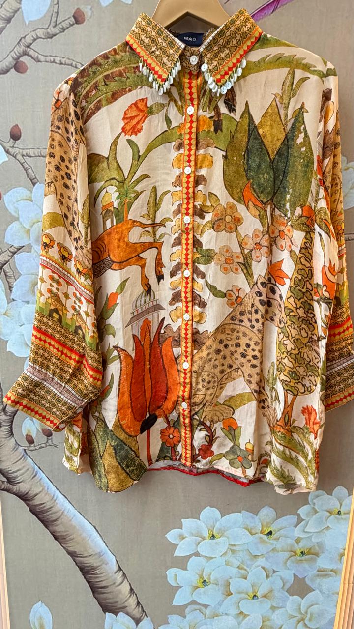 Pure crepe designer shirt pretty floral