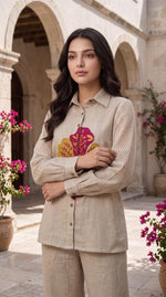 Applique work cotton jute Co ord