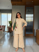 Applique work jute cotton co ordset