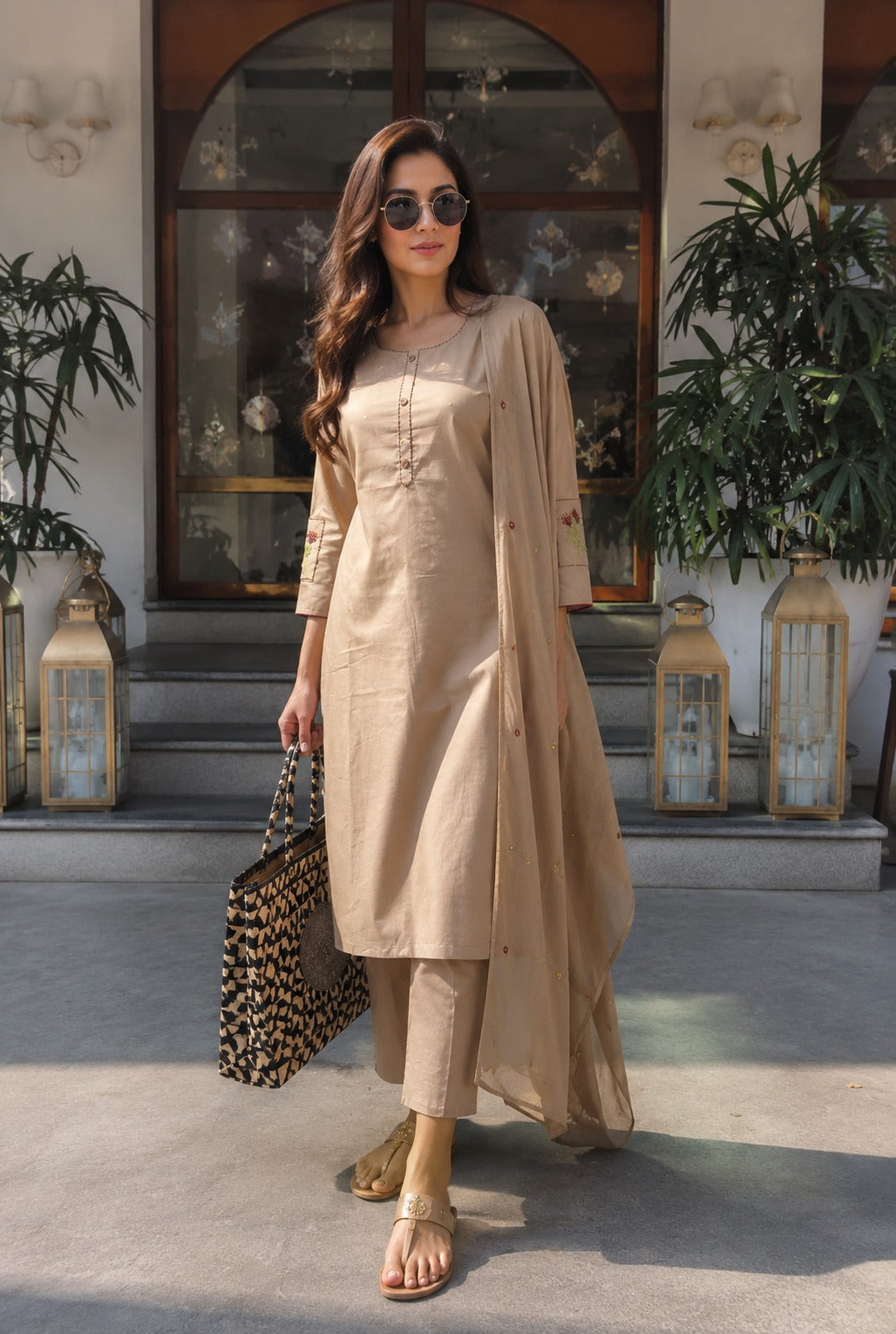 Pure cotton embroidery on pocket, back and sleeve