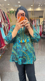 Pure crepe blue top