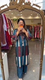 Super soft Mul silk stripes kurta pant