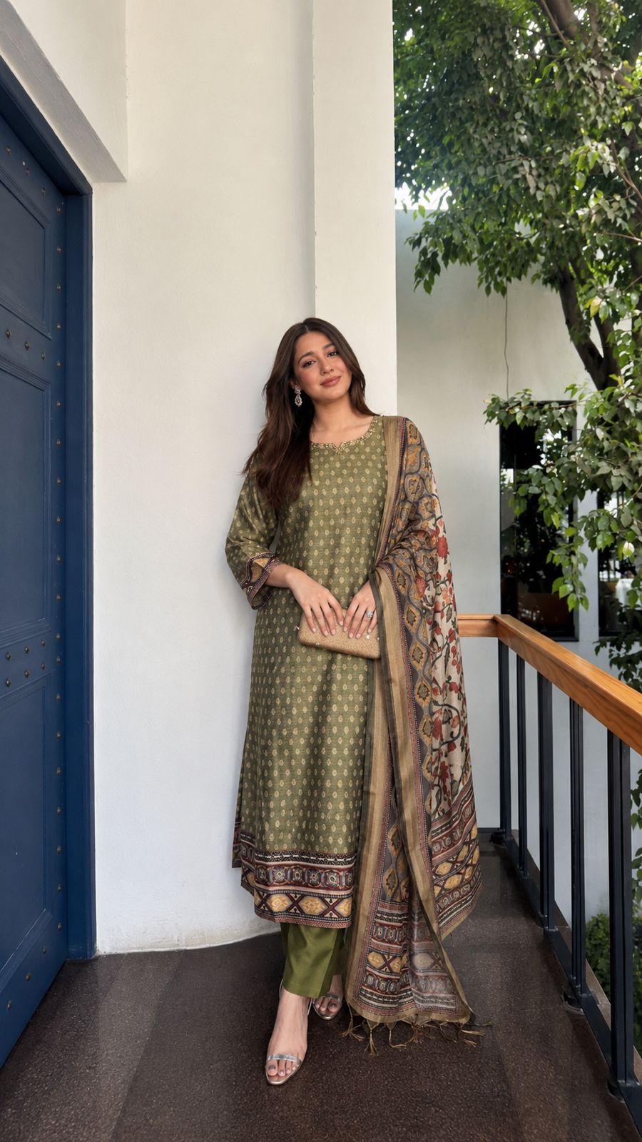 Pretty Mul chanderi paired with Kalamkari dupatta
