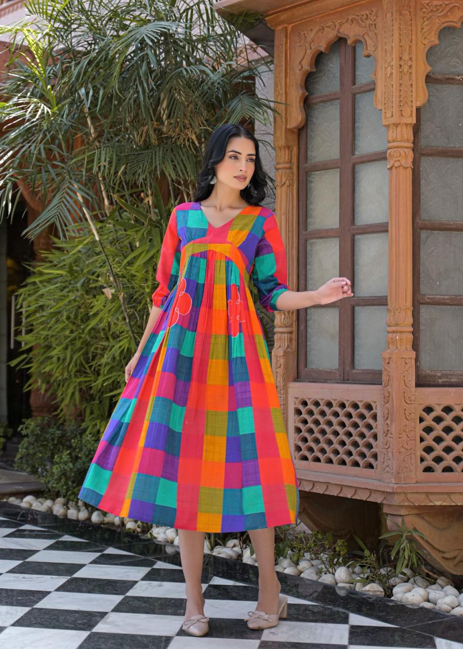 Pretty pretty cotton Alia cut dress– Aashvi Couture