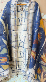 Linen cotton digital print suit set with lining