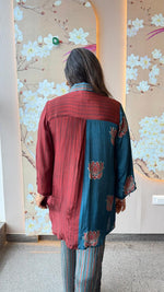 Pure crepe front and back digital print co ord in red