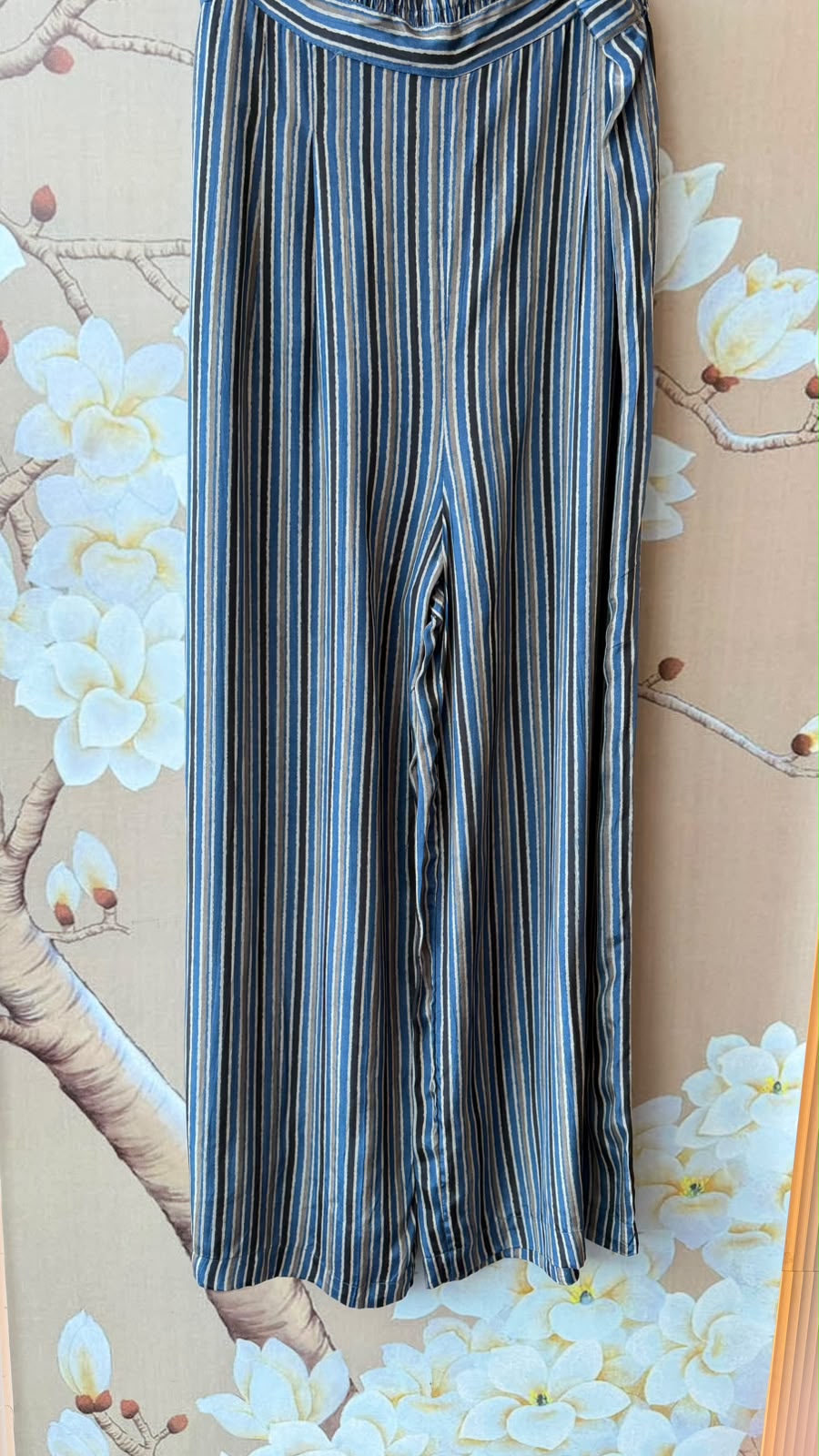 Pure crepe front and back digital print co ord in Blue