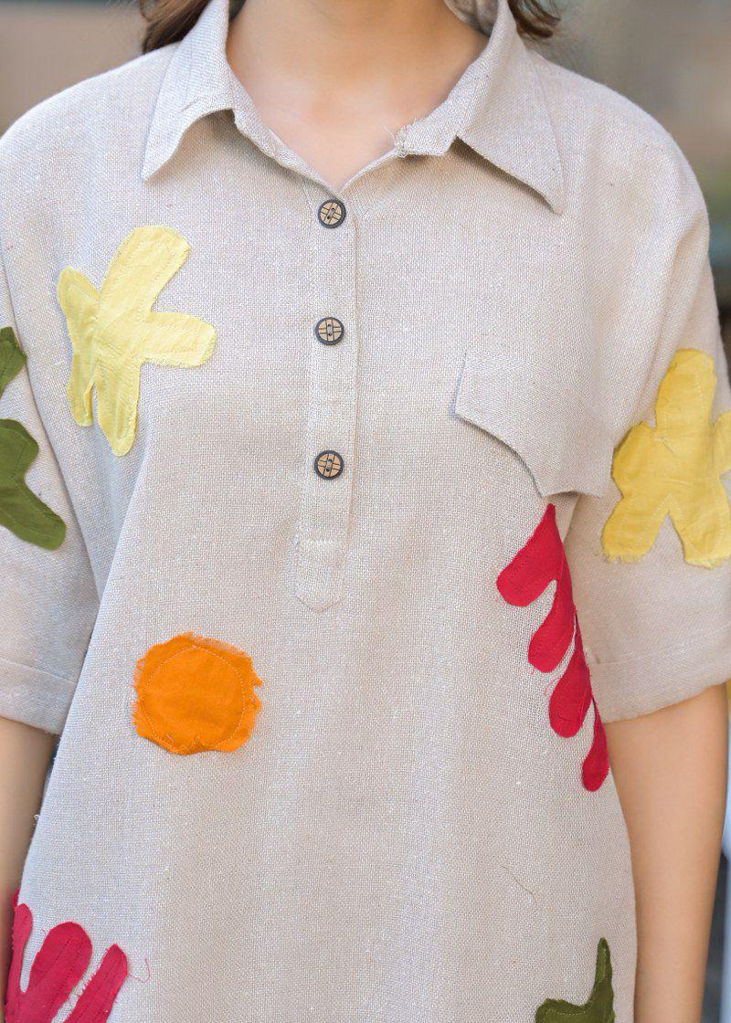 Applique work jute cotton co ord