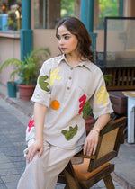 Applique work jute cotton co ord
