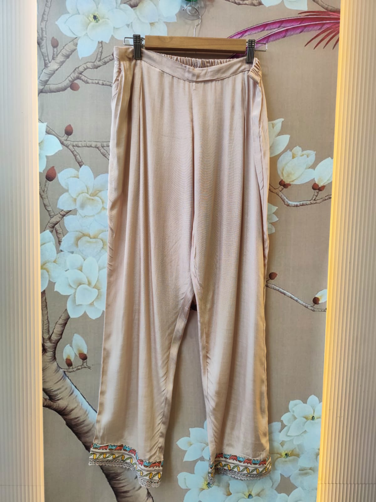 Wow Mul chanderi paired with a pretty preying dupatta in nude pinkFull suit set