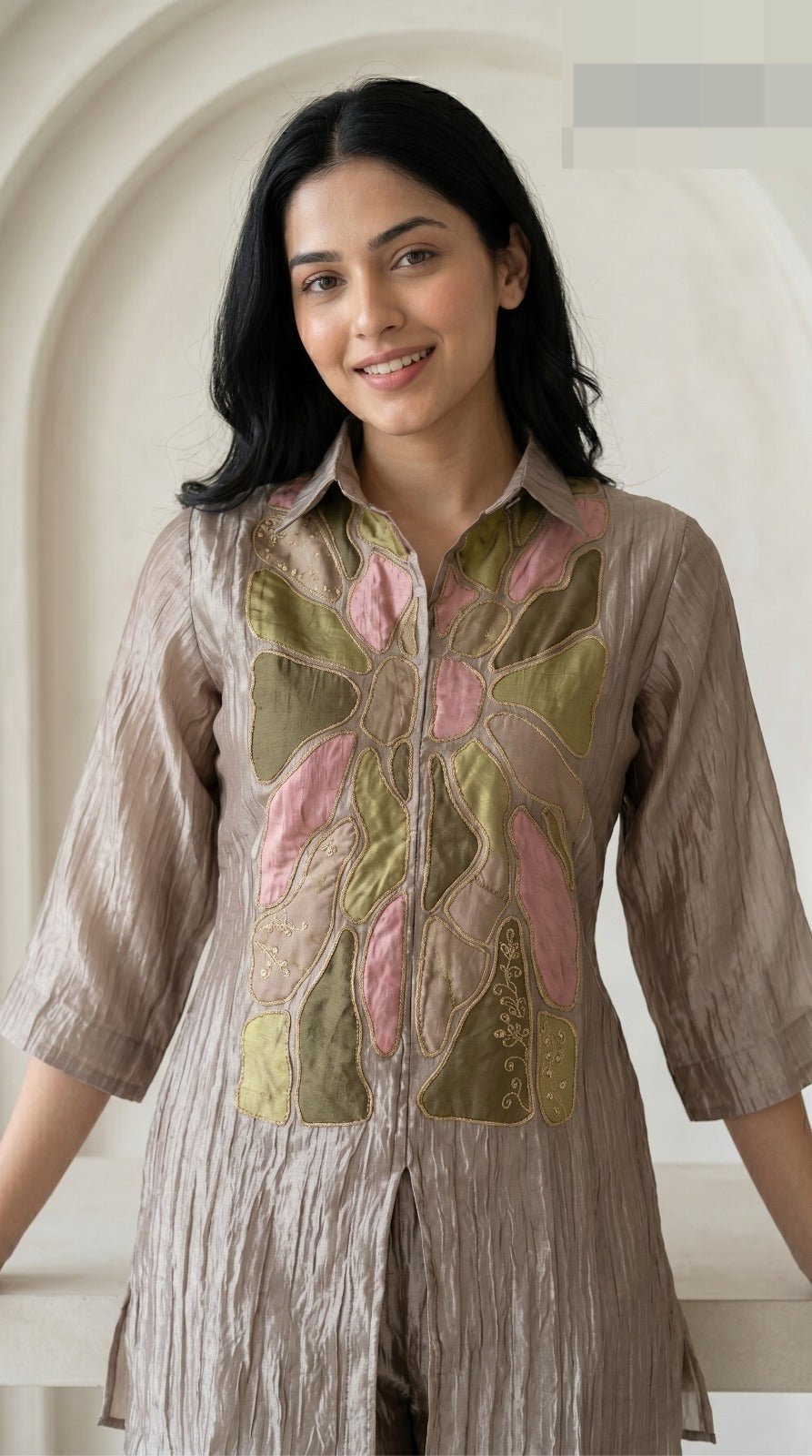 Premium tissue applique co ord set(slim fit)
