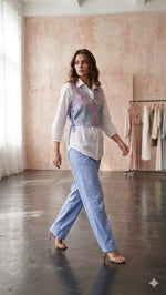 Applique work pure cotton blue Co ord set