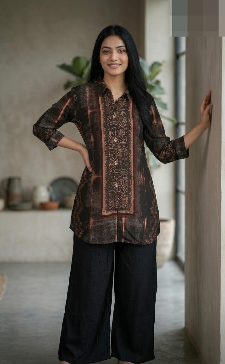 Ajrakh crepe silk co ord