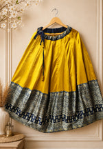 Restocked !! Yellow gaji silk border skirt