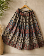 Blue and black gaji ajrakh skirt