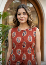 Red ajrakh co ord set