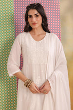 Pure cotton chikankari mul lining suit set