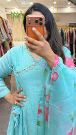 Premium Mul chanderi with lining paired with organza dupatta