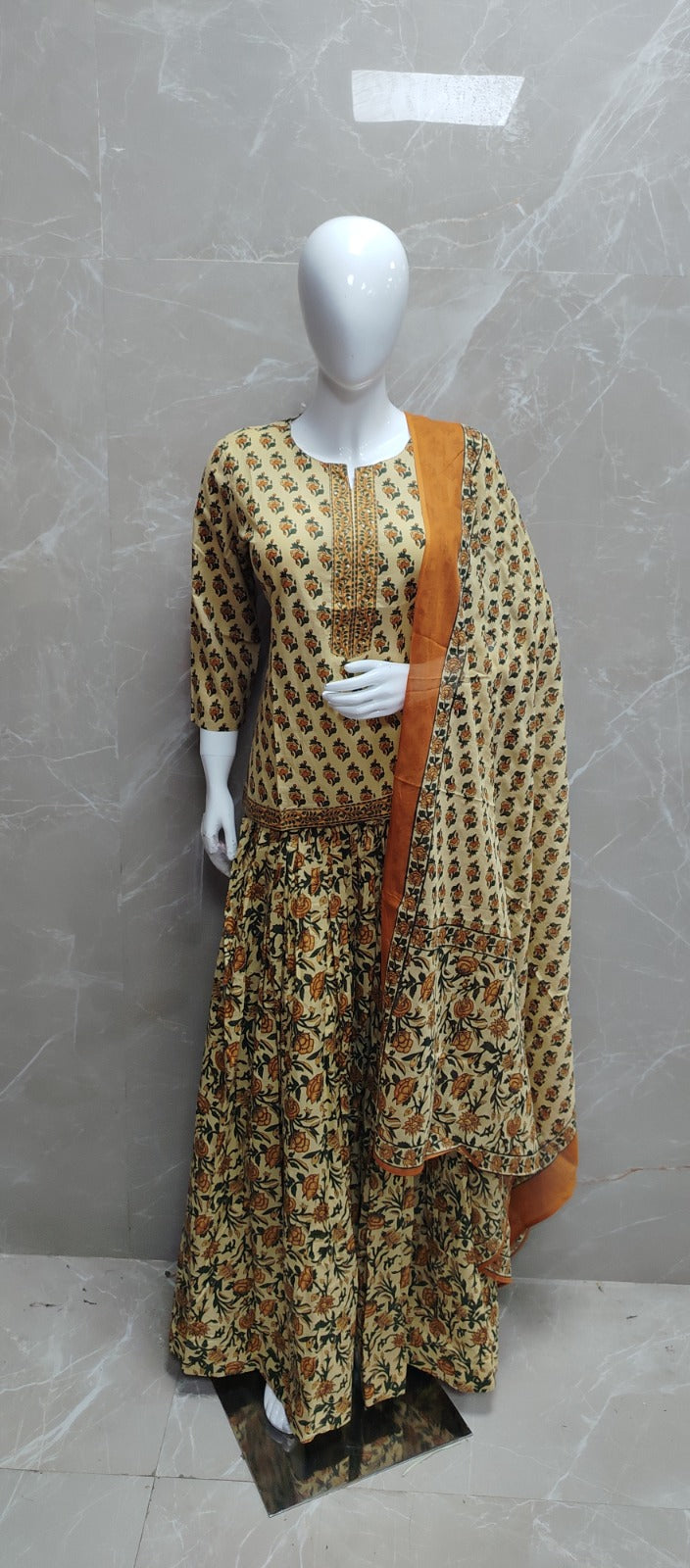 Super pretty Kalamkari skirt set in orange