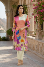 Pretty Mul silk highlighted digital printed kurta pant