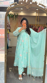 Premium pretty Mul chanderi fully embroidered
