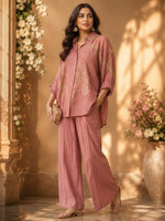 Gorgeous Mul chanderi kaftan zari detailing co ord set