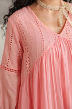 Pretty Mul cotton shifli ombré dress in pink (loose fit)