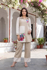 Pretty linen with embroidery co ord