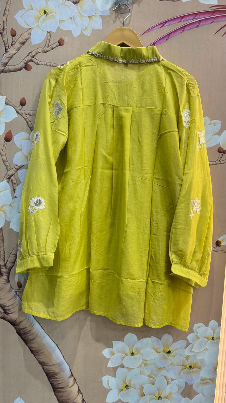 Gotta detailing Mul chanderi lining co ord in green