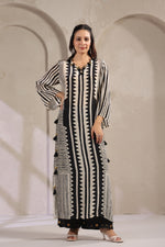 Designer pure crepe co ord set in black