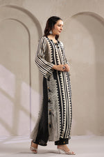 Designer pure crepe co ord set in black