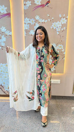 Super pretty githan work cotton suit set paired with applique dupatta