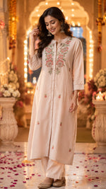 Embroidered cotton kurta