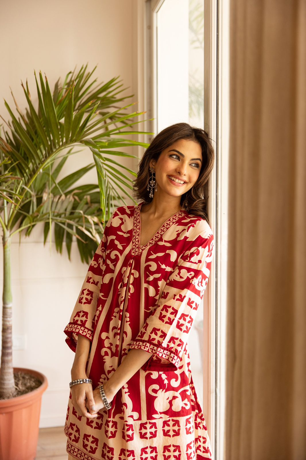 Super pretty shifli pant paired with cotton kurti