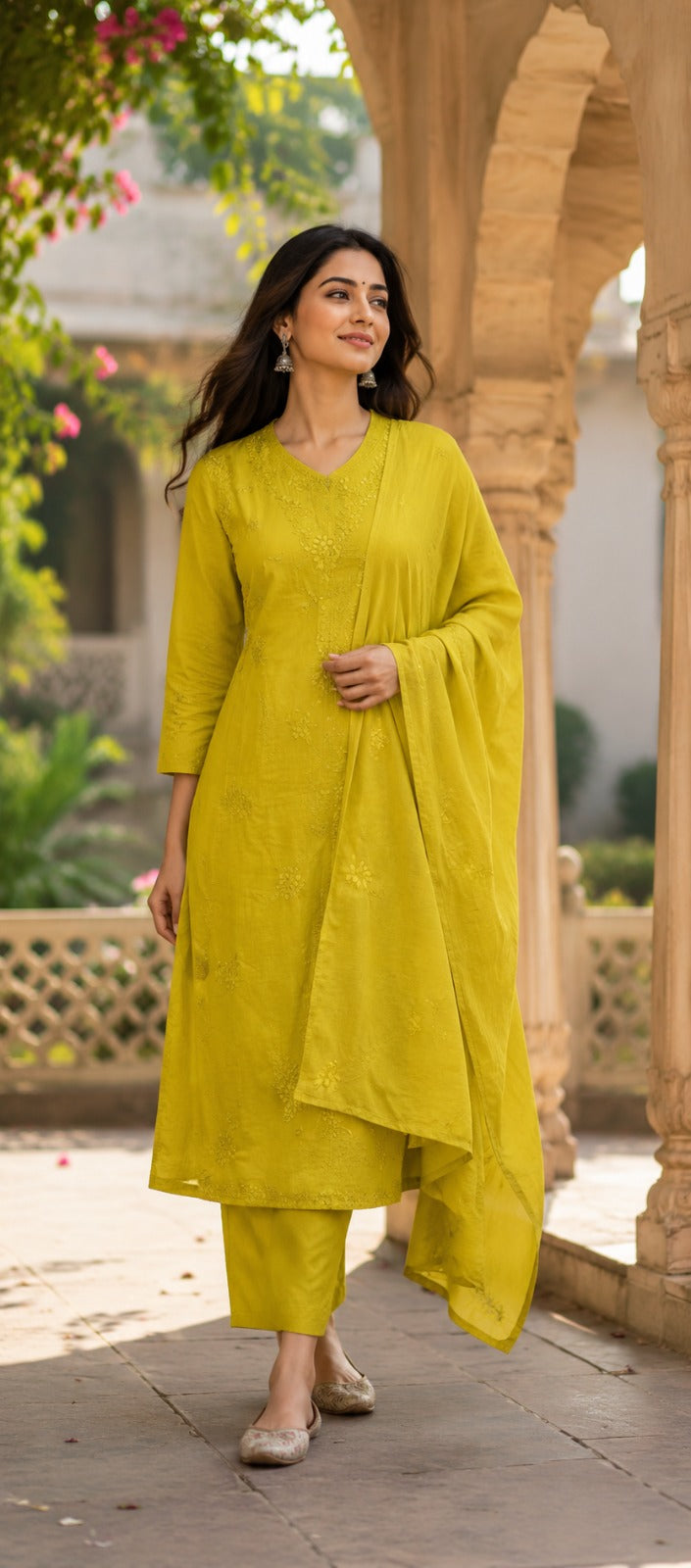 Smart chikankari embroidery full Suit