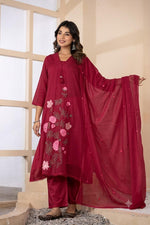 Mul cotton embroidered suit set