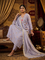 Pretty Mul Chanderi embroidered suit set