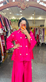 Pretty Russian silk heavy handwork Co ord set (loose fit)