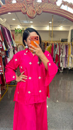 Pretty Russian silk heavy handwork Co ord set (loose fit)